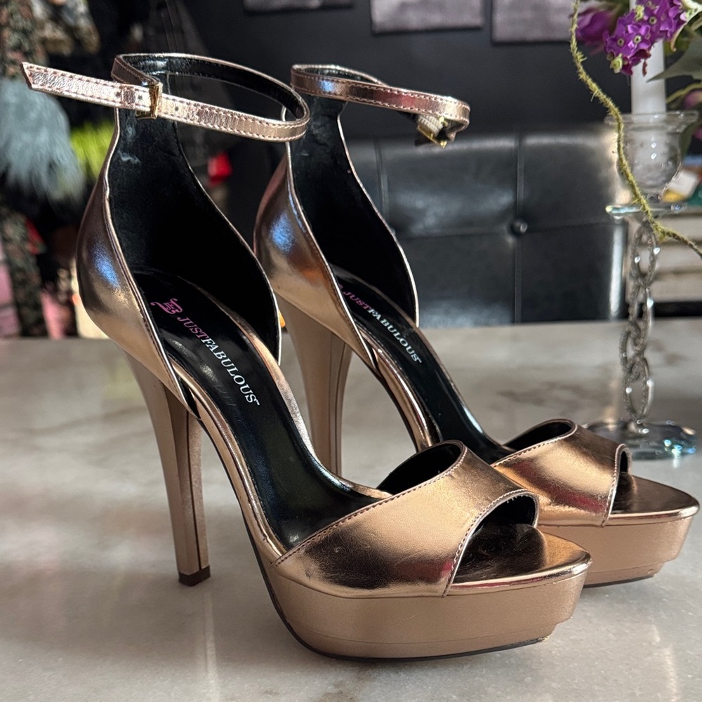 Just fab rose gold heels